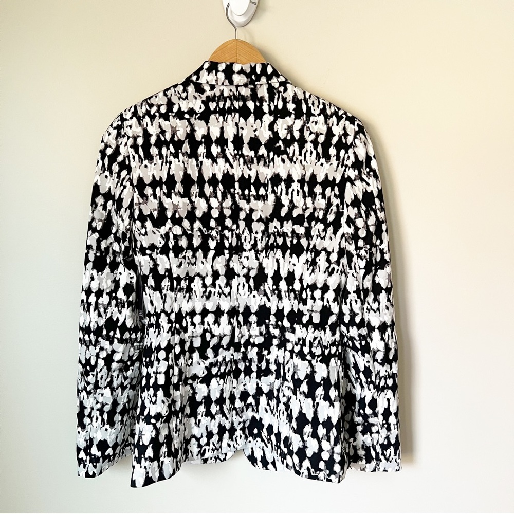 Badgley Mischka Studio Sylvie Stucco Print Notch Collar Stretch Blazer 6 NWT - Picture 12 of 13